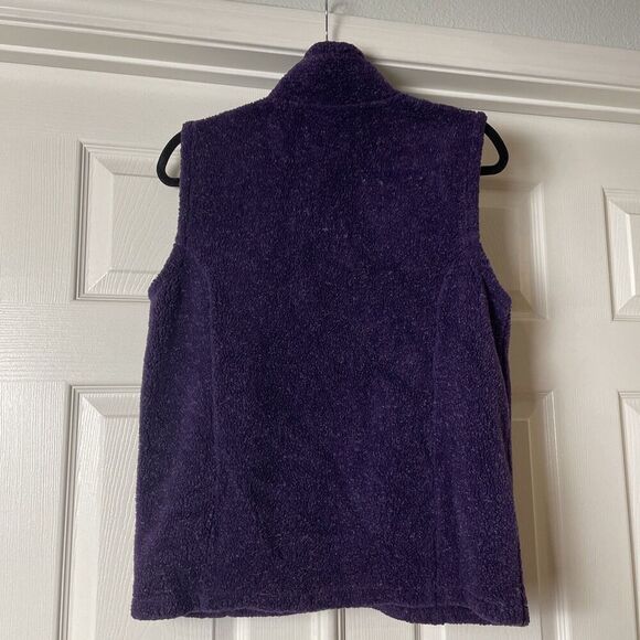 Cabelas Womens Fleece Vest Small Purple Outdoor Hiking Cabin Camp Zip Up Warm - Picture 9 of 10